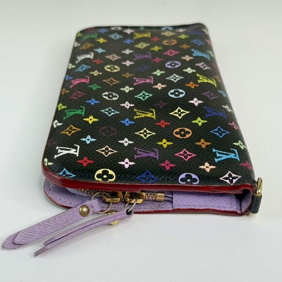 Louis Vuitton Multicolor Black Leather Wallet with Colorful Monogram Design - Picture 3 of 8